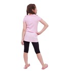 Комплект для девочки (туника+бриджи), рост 134 см (9 лет), цвет тёмно-синий/светло-розовый Л475 - Фото 2
