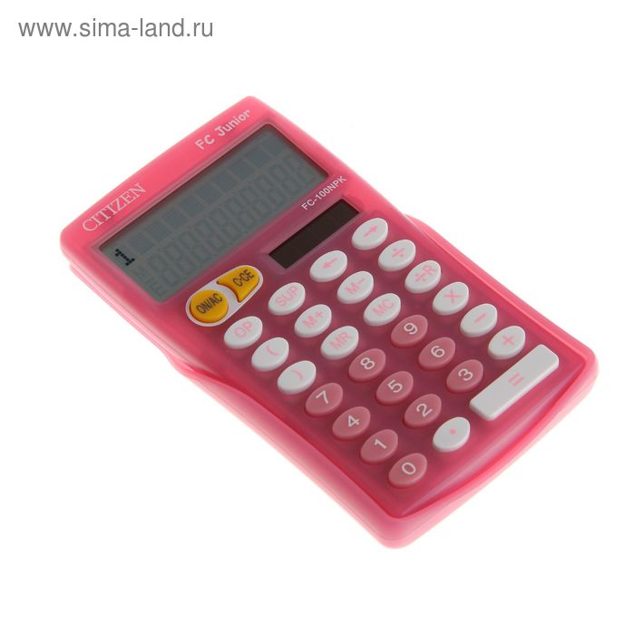 Калькулятор карманный 10-разрядный FC-100NPKCFS, 76*129*10мм, двойное питание, розовый - Фото 1