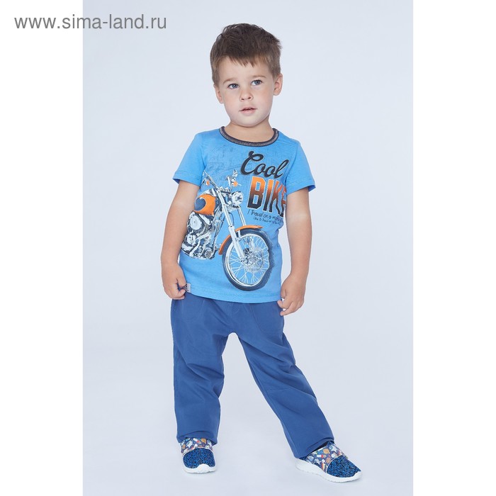 Футболка для мальчика, рост 98 см, цвет голубой, принт микс Н225 - Фото 1