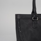 Сумка женская на молнии, 1 отдел, наружный карман, чёрная - Фото 4