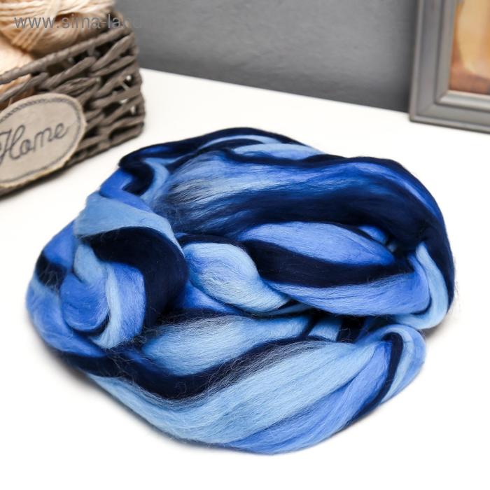 Шерсть для валяния 100% полутонкая шерсть мультиколор 100гр (6083) - Фото 1