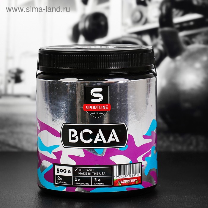 Аминокислоты SportLine BCAA, малина, 500 г - Фото 1