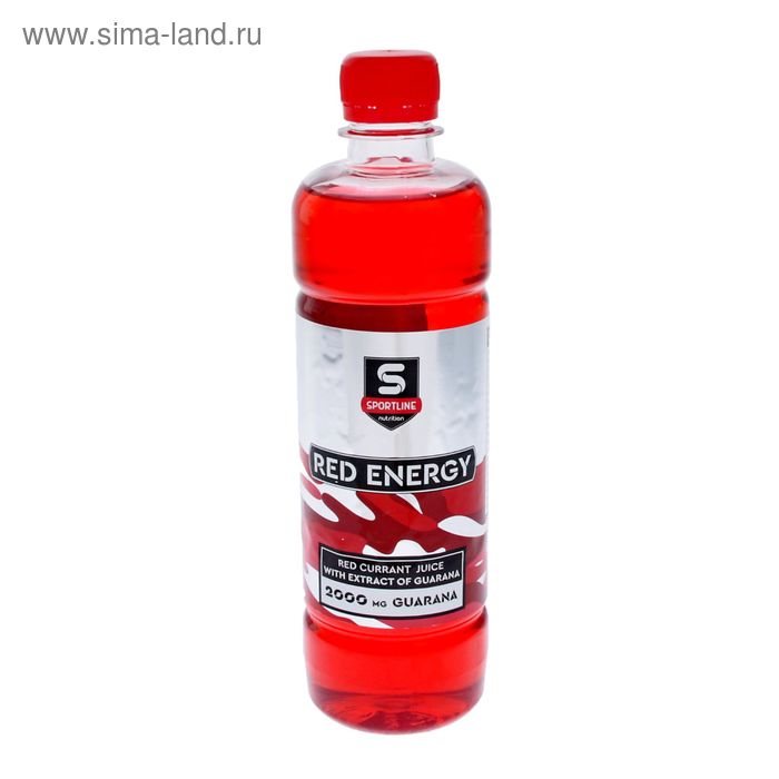Напиток SportLine Red Energy 2000 мг, Красная смородина, спортивное питание, 500 мл - Фото 1