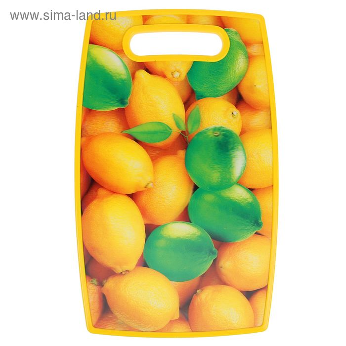 Доска разделочная пластиковая Доляна «3D Лимоны», 37×23 см - Фото 1
