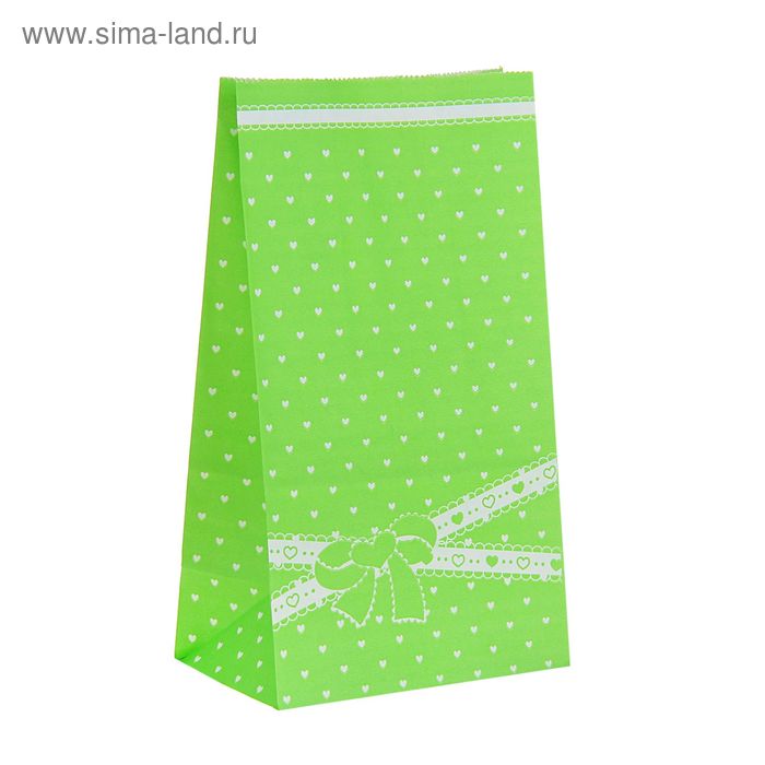 Пакет фасовочный "Бантик", зелёный, 13 х 8 х 24 см - Фото 1