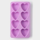 Форма для выпечки Доляна «Сердце», силикон, 31×16 см, 8 ячеек (7×6.8 см), МИКС - Фото 2