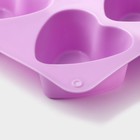 Форма для выпечки Доляна «Сердце», силикон, 31×16 см, 8 ячеек (7×6.8 см), МИКС - Фото 3