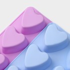 Форма для выпечки Доляна «Сердце», силикон, 31×16 см, 8 ячеек (7×6.8 см), МИКС - Фото 6