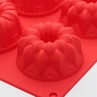 Форма силиконовая для выпечки Доляна «Торт», 29×18 см, 6 ячеек (7,5×7,5×4 см), цвет МИКС - Фото 2