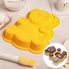 Форма силиконовая для выпечки Доляна «Мишка», 28×23,5×4 см, цвет МИКС - Фото 3