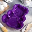 Форма силиконовая для выпечки Доляна «Мишка», 28×23,5×4 см, цвет МИКС - Фото 2