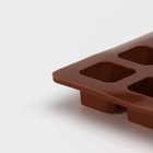 Форма для шоколада Доляна «Англ.алфавит», силикон, 18×15 см, 30 ячеек (2×2 см), коричневая - Фото 6