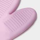 Рукавица для горячего Доляна «Ребрис», силикон, 22×17 см, цвет розовый - Фото 3