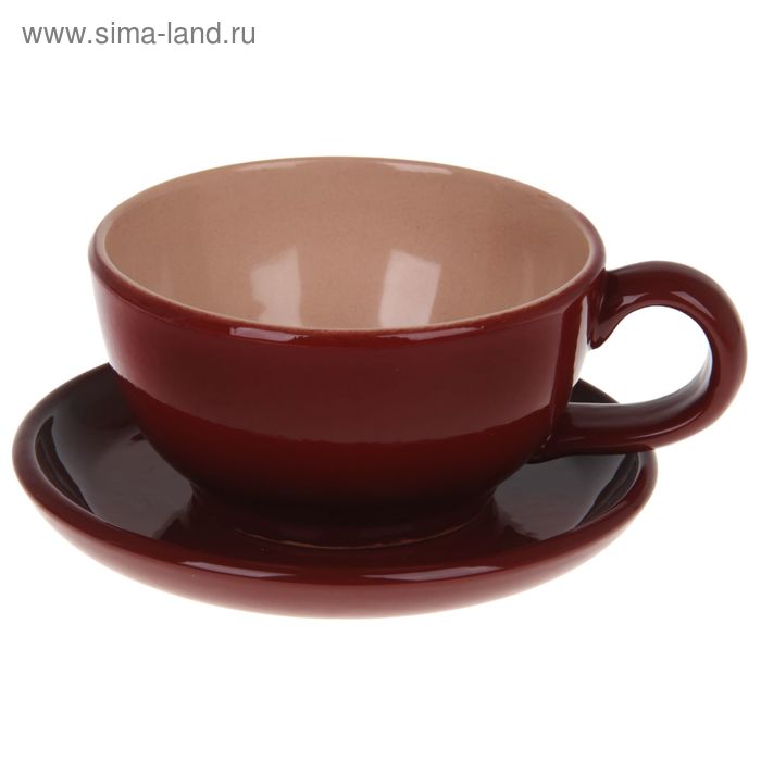 Чашка с блюдцем 3466/4,5-15 (0,2 л.), шоколад  9с115/4,5 - Фото 1