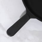 Сковорода чугунная, d=24 см, чугунная ручка, стеклянная крышка, цвет чёрный - Фото 4