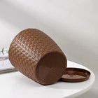 Горшок для цветов с поддоном «Ротанг», 1.2 л, d=13 см, h=12 см, пластиковый, коричневый - Фото 3