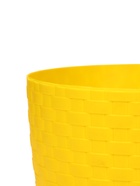 Горшок для цветов с поддоном «Ротанг», 3 л, d=17 см, h=17 см, пластиковый, жёлтый - Фото 2