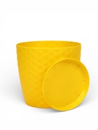 Горшок для цветов с поддоном «Ротанг», 3 л, d=17 см, h=17 см, пластиковый, жёлтый - Фото 3