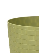 Горшок для цветов с поддоном «Ротанг», 2 л, d=15 см, h=14 см, пластиковый, оливковый - Фото 2