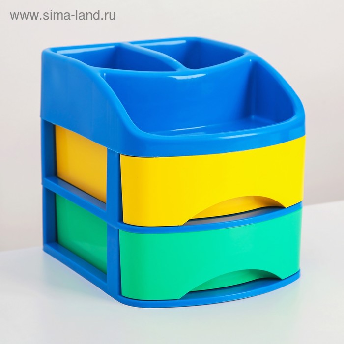 Мини-комод 2-х секционный с дополнительными отделениями «Светофор», цвет МИКС - Фото 1