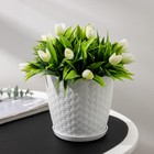 Горшок для цветов с поддоном «Ротанг», 1,2 л, цвет белый - фото 298634115