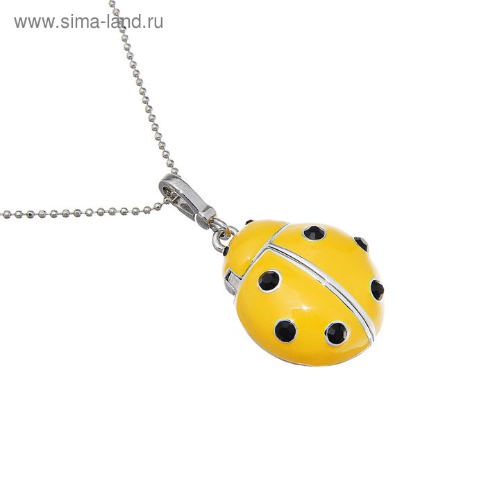 Флешка Qumo Charm Series, 16 Гб, USB2.0, "божья коровка",чт до 25 Мб/с,зап до 15 Мб/с,желтая - Фото 1