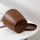 Горшок для цветов с поддоном «Ротанг», 2 л, d=15 см, h=15 см, пластиковый, коричневый - Фото 3