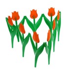 Ограждение декоративное, 30 × 225 см, 5 секций, пластик, оранжевый цветок, «Тюльпан» - фото 4553643