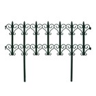 Ограждение декоративное, 25×180 см, 5 секций, пластик, зелёное, «Классика» - Фото 8