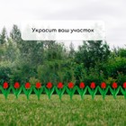 Ограждение декоративное, 30×225 см, 5 секций, пластик, красный цветок, «Тюльпан» - Фото 7