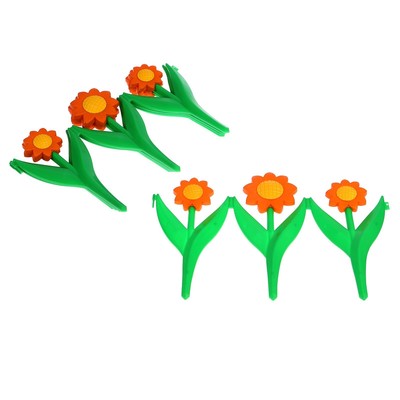 Ограждение декоративное, 32.5 × 225 см, 5 секций, пластик, оранжевый цветок, «Ромашка»