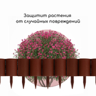 Ограждение декоративное, 24×100 см, 10 секций, пластик, коричневое, «Брёвнышко» - Фото 5