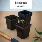 Маркетплейс Горшок для рассады, 500 мл 9*9*10 см, ( набор 6 шт) (c 4606276) чёрный 1314183