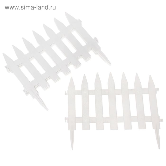 Ограждение декоративное, 36 × 267 см, 7 секций, пластик, белое, «Солнечный сад» - Фото 1
