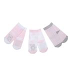 Набор носков детских (3 пары) "Мишка", р-р 6, 0-3 мес, цвет розовый/белый/полоса - Фото 2