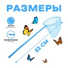 Сачок детский бамбуковая ручка 53 см, диаметр 20 см, МИКС - Фото 2