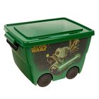 Ящик для игрушек "Звёздные войны" на колёсах, с крышкой, 23 л, цвет зелёный - Фото 1