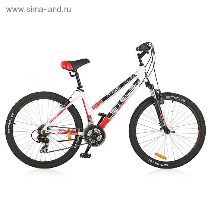 Велосипед 26" Stels Miss-6000 V, 2016, цвет белый/чёрный/красный, размер 15"