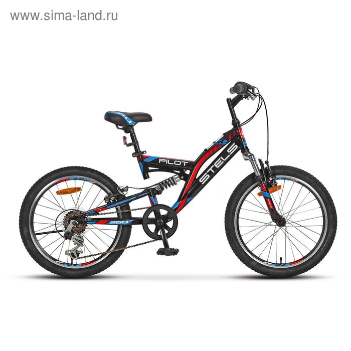Велосипед 20" Stels Pilot-260 20", цвет чёрный/красный/синий, размер 13" - Фото 1