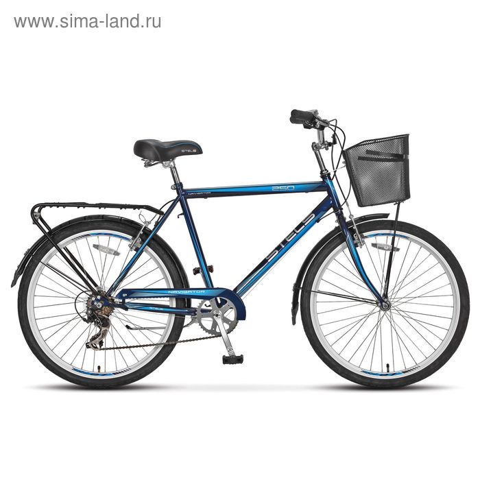 Велосипед 26" Stels Navigator-250 Gent, 2016, цвет тёмно-синий/голубой, размер 19"