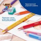 Карандаши цветные 12 цветов, детские, утолщённые, трёхгранные, BIC Kids Evolution Triangle, пластиковые, премиум, картонная упаковка - Фото 4