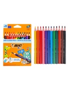 Карандаши цветные 12 цветов, детские, утолщённые, трёхгранные, BIC Kids Evolution Triangle, пластиковые, премиум, картонная упаковка 1314702 - фото 8807502