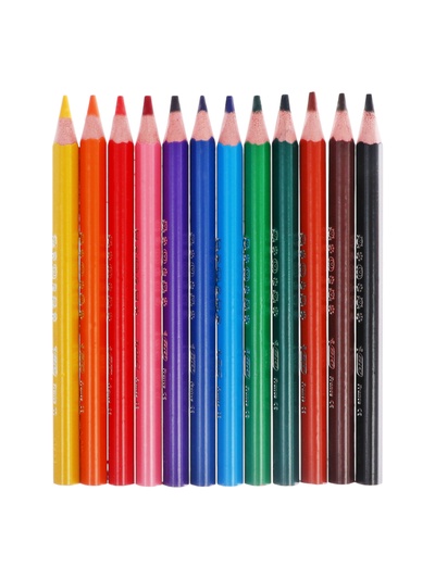 Карандаши цветные 12 цветов, детские, утолщённые, трёхгранные, BIC Kids Evolution Triangle, пластиковые, премиум, картонная упаковка