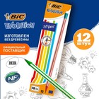 Карандаш чернографитный HB, BIC Evolution Stripes, c ластиком, корпус с полосками, микс - Фото 1