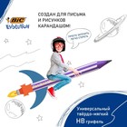 Карандаш чернографитный HB, BIC Evolution Stripes, c ластиком, корпус с полосками, микс - Фото 2