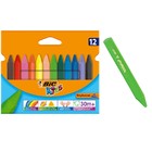 Цветные мелки 12 цветов, детские, пластиковые, трёхгранные, BIC Kids Plastidecor - Фото 1