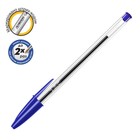 Ручка шариковая, чернила синие, 1.0 мм, среднее письмо, прозрачный корпус, BIC Cristal Original - Фото 3