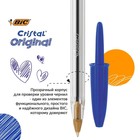 Ручка шариковая, чернила синие, 1.0 мм, среднее письмо, прозрачный корпус, BIC Cristal Original - Фото 4
