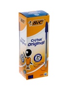 Ручка шариковая, чернила синие, 1.0 мм, среднее письмо, прозрачный корпус, BIC Cristal Original - Фото 6