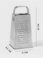 Тёрка КВАРЦ «Универсал», 4 грани, 11×8.5×22 см, металл, серебристая - Фото 2